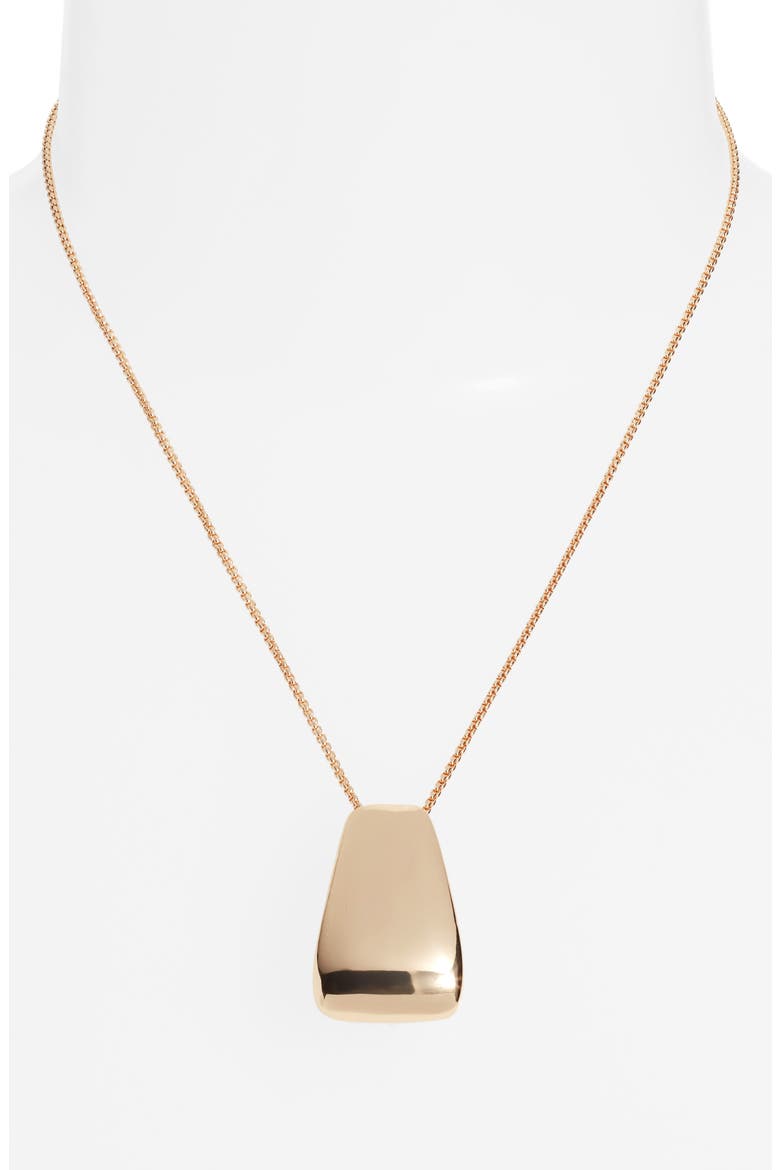 Box Chain Pendant Necklace, Alternate, color, GOLD