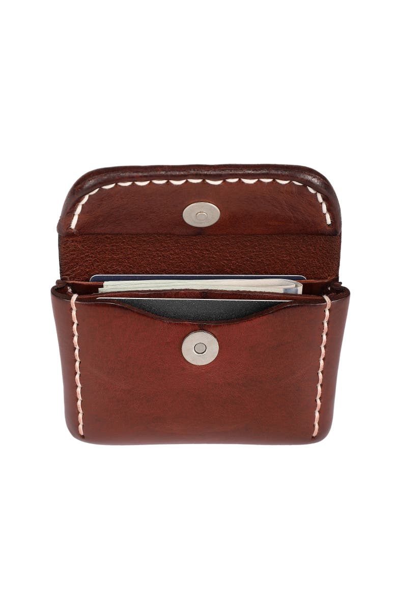 Canna Genuine Leather Compact Card Holder, Alternate, color, Brown