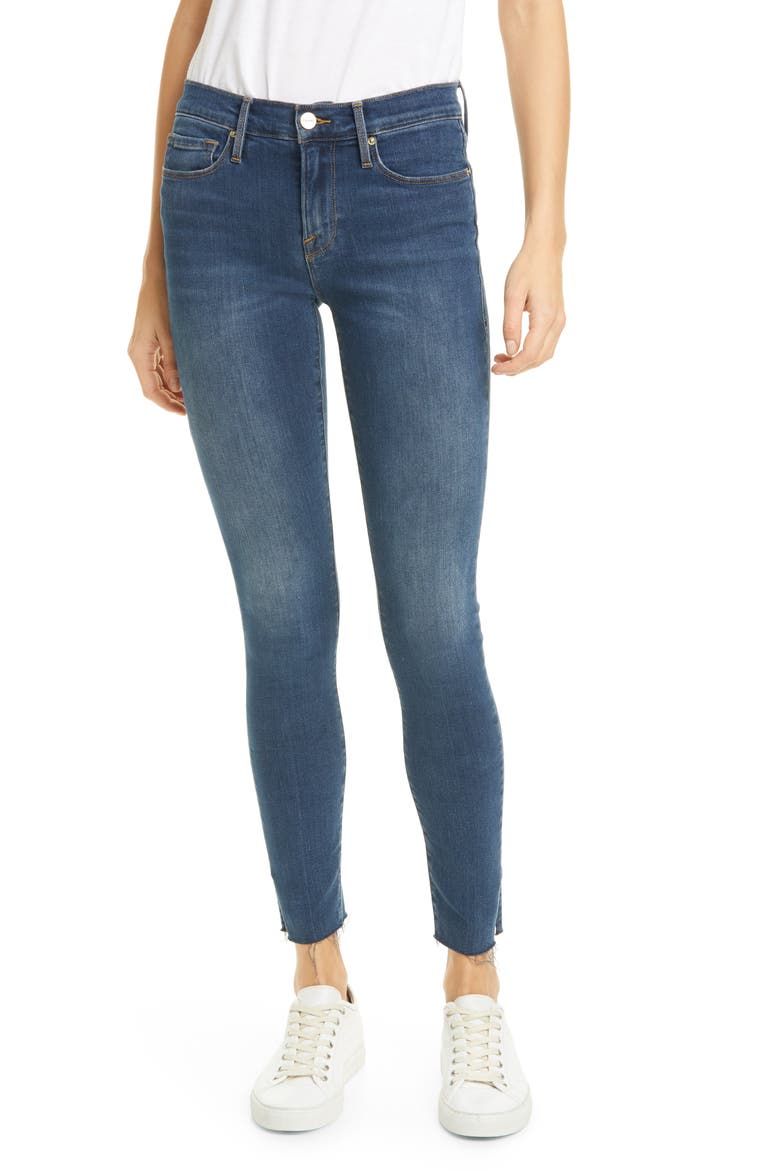 Le Skinny de Jeanne Slit Rivet Raw Hem Ankle Jeans, Main, color, FAYETTE