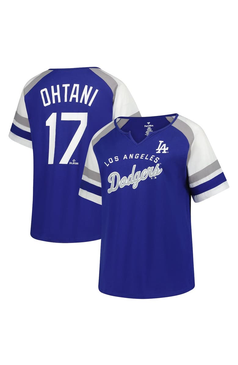 PROFILE Women's Profile Shohei Ohtani Royal Los Angeles Dodgers Plus Size Name & Number Raglan T-Shirt, Alternate, color, 