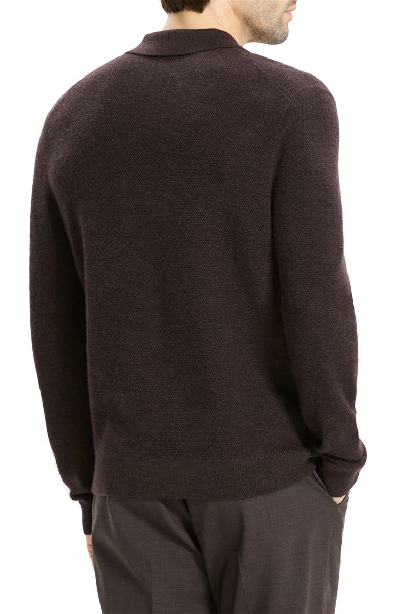 Theory Cyr Quarter Zip Cashmere Sweater, Alternate, color, Brownwood Melange
