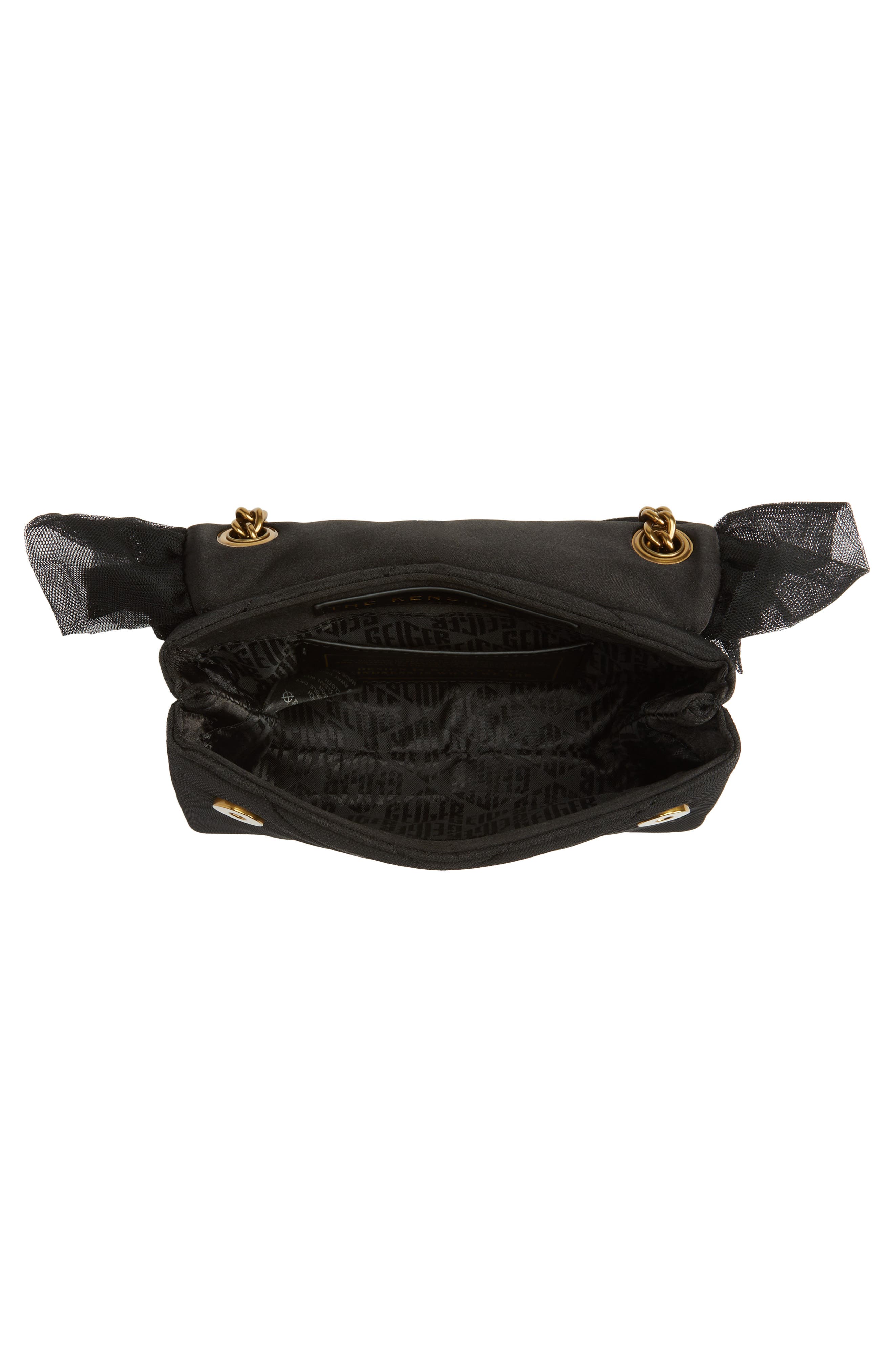 Kurt Geiger London Kensington Mini Ruffle Shoulder Bag, Alternate, color, Black