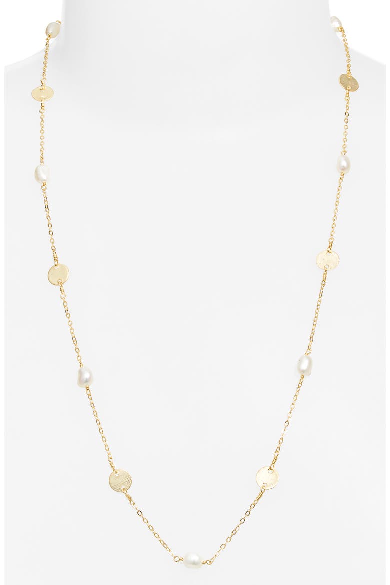 Ella Freshwater Pearl Station Necklace, Alternate, color, GOLD