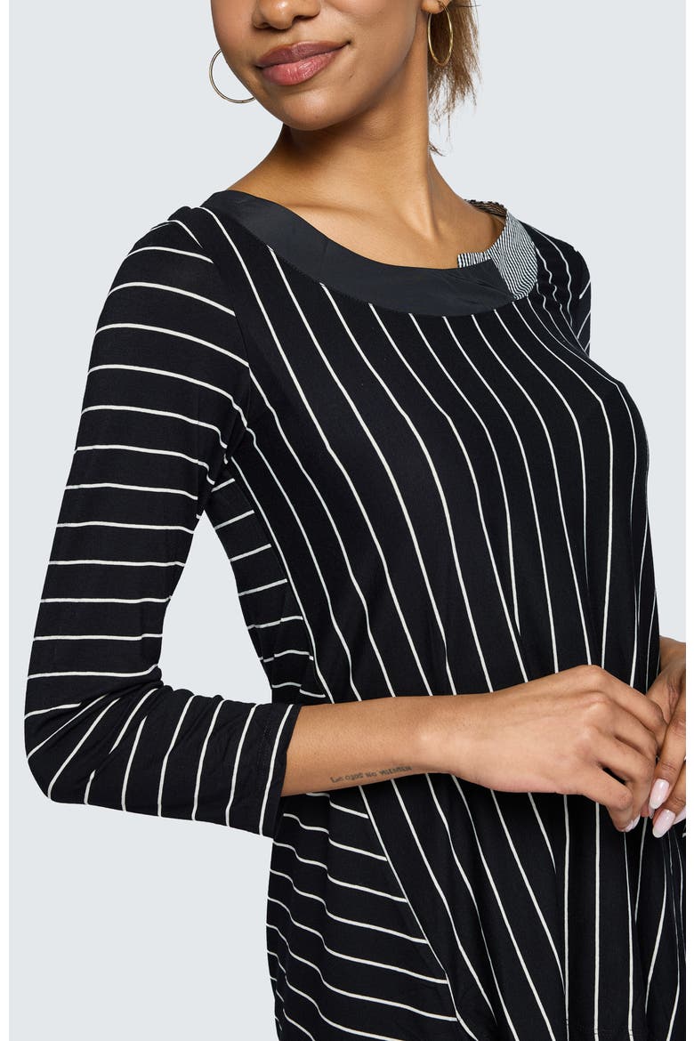 Nova Striped Viscose Jersey Blouse, Alternate, color, Black