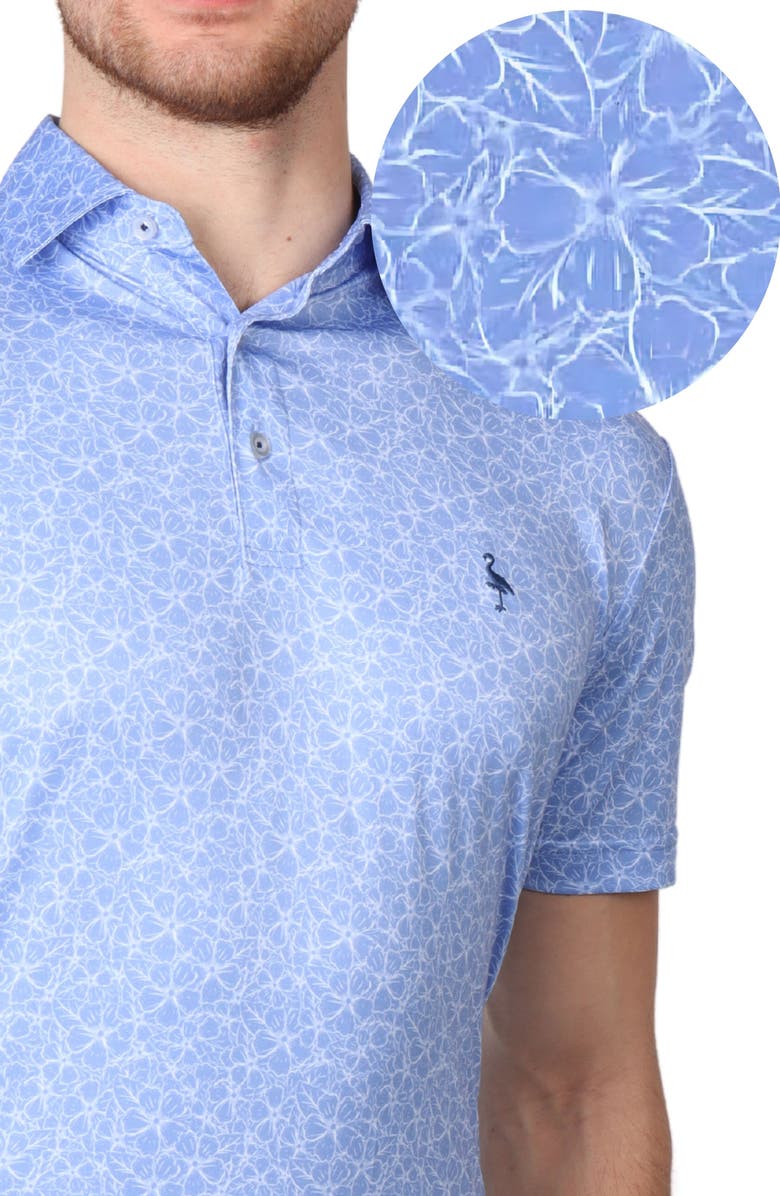 TailorByrd Summer Floral Performance Polo, Alternate, color, Blue