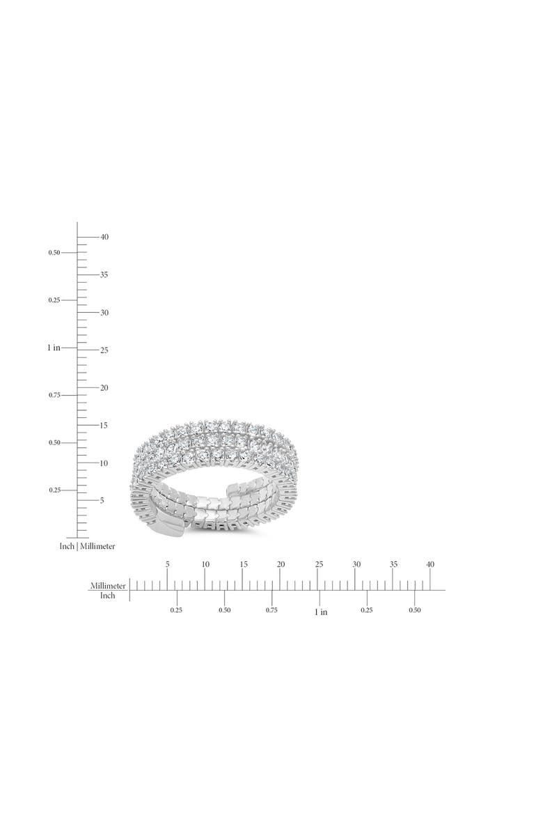 Three Row Cubic Zirconia Band Ring, Alternate, color, PURE PLATINUM/ CLEAR STONE