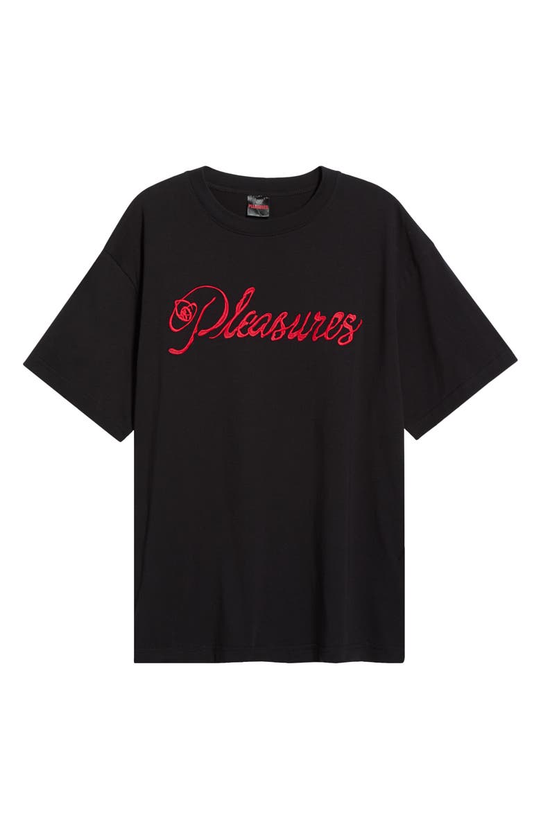 PLEASURES Scrawl Cotton Graphic T-Shirt, Alternate, color, Black