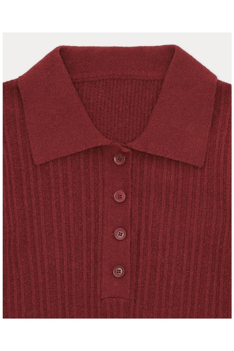 Camille Terry Polo Shirt, Alternate, color, Burgundy