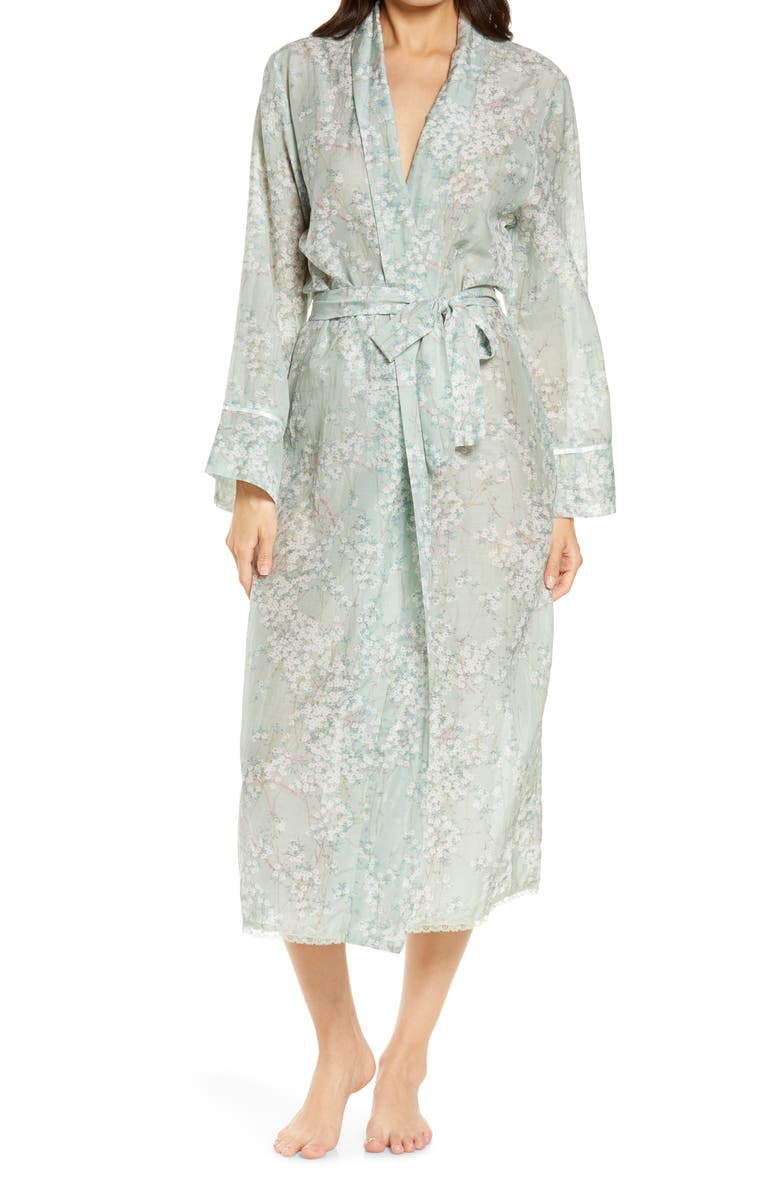 Papinelle Cherry Blossom Cotton & Silk Robe, Main, color, 