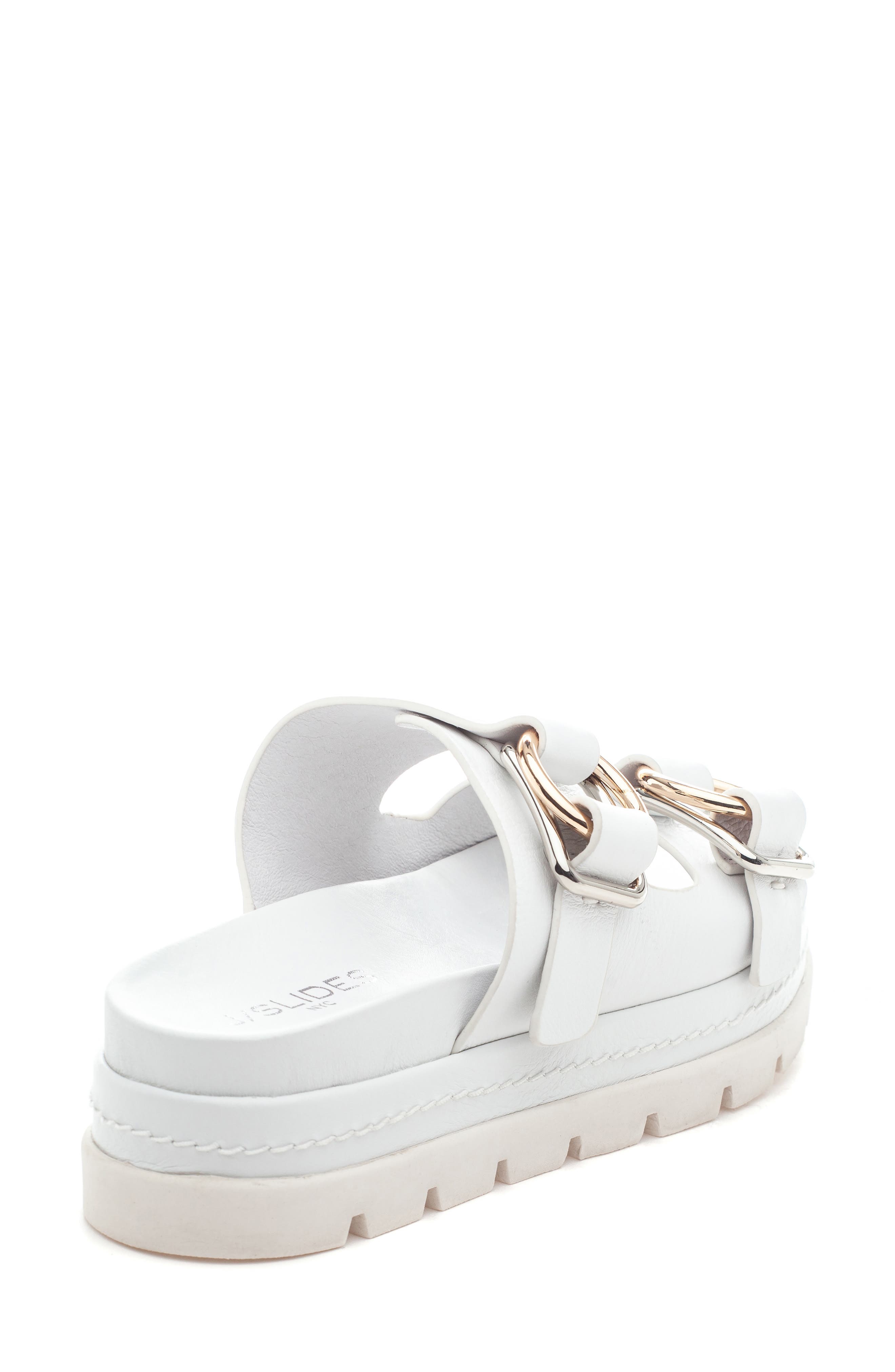 Baha Slide Sandal, Alternate, color, WHITE LEATHER