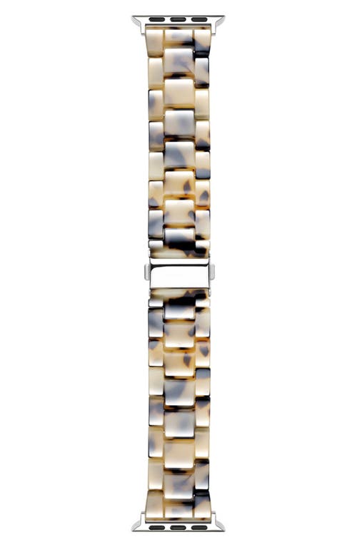 The Posh Tech Claire 20mm Apple Watch® Bracelet Watchband in Light Natural Tortoise 