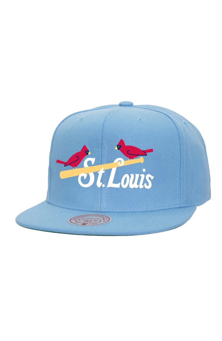 Mitchell & Ness Men's Mitchell & Ness Light Blue St. Louis Cardinals Cooperstown Collection Basic Flip Snapback Hat, Main, color, 