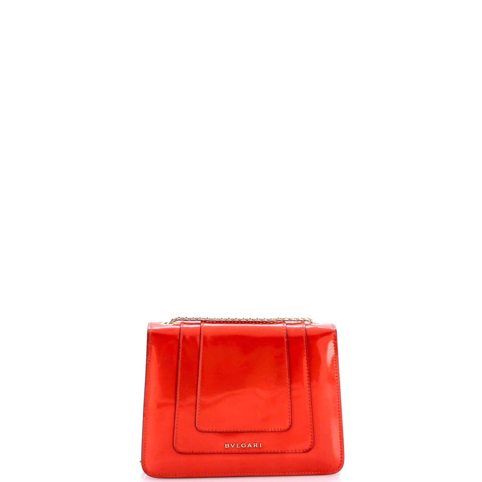 Serpenti Forever Square Shoulder Bag Metallic Leather Small, Alternate, color, Orange