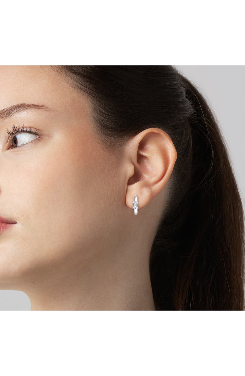 LuvMyJewelry Emerald Elegance 14K Gold Lab Grown Diamond Huggies - 0.75 ct, Alternate, color, 14K White Gold