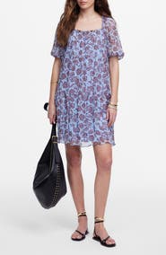 Madewell Floral Puff Sleeve Minidress