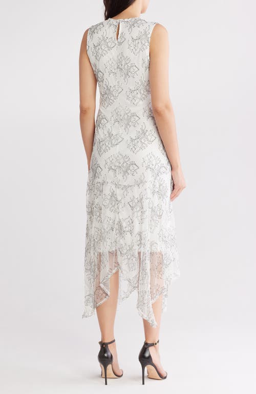 Melloday Ruched Lace Dress In White Black