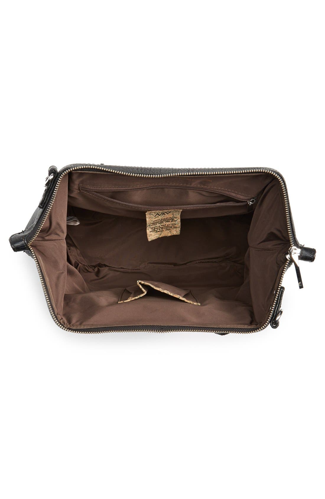 Vegan Leather 'Malone' Satchel, Alternate, color, BLACK