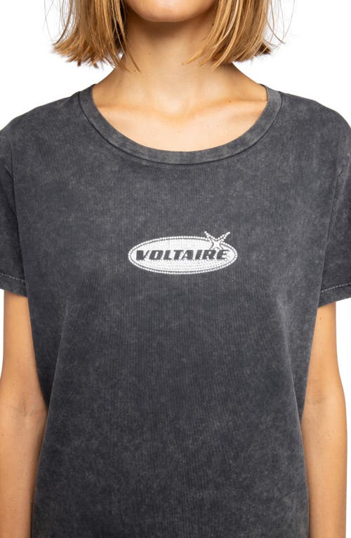 Zadig & Voltaire Womens Alys Logo-print Cotton-jersey T-shirt Black In Gray