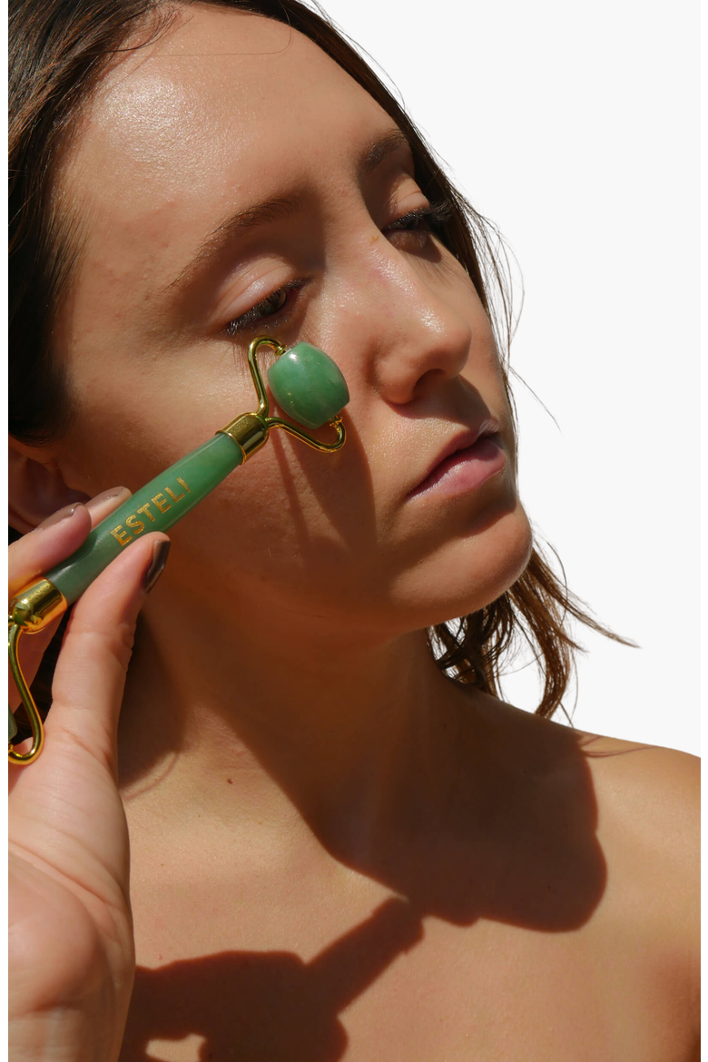 Aventurine Roller and Gua Sha Set, Alternate, color, Dark Green