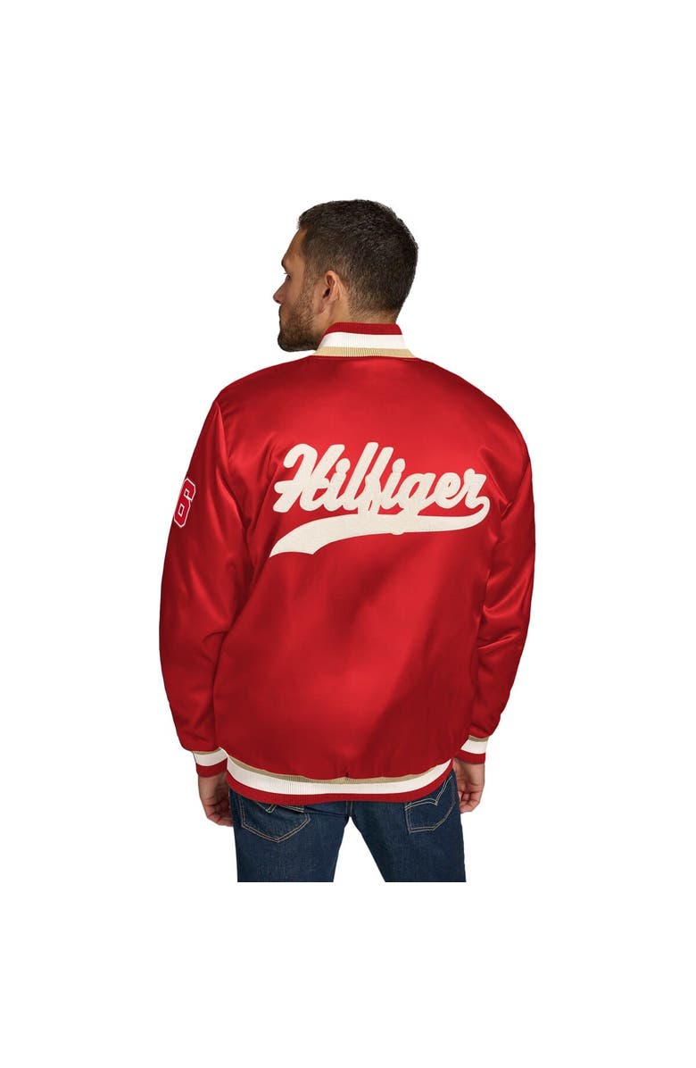 Tommy Hilfiger Men's Tommy Hilfiger Scarlet San Francisco 49ers Dante Full-Snap Satin Jacket, Alternate, color, Scarlet