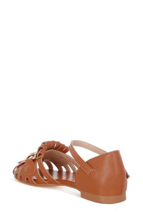 Rag & Co Women's Yellow / Orange Ramita Horsebit Fringe Flat Sandals In Tan In Tan
