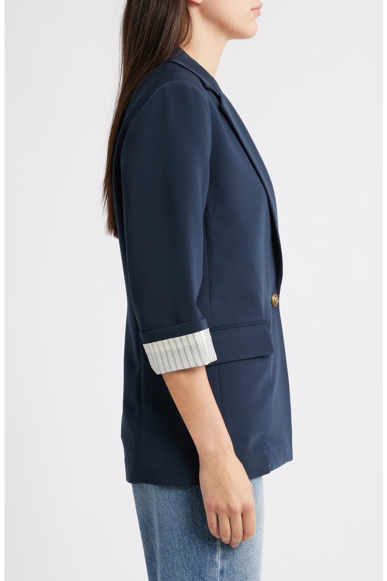 Jennie Elbow Sleeve Crepe Blazer, Alternate, color, SAL