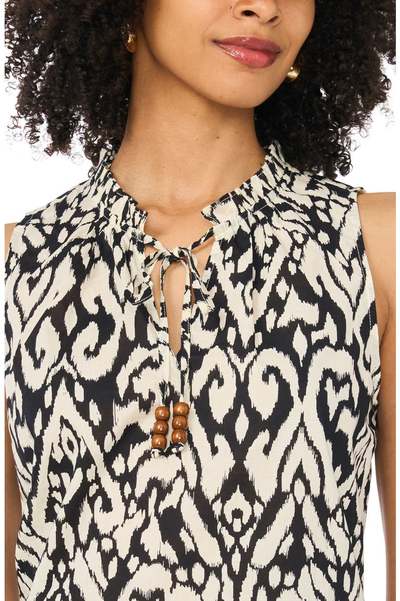 Front Slit Flowy Cotton Shell, Alternate, color, RICH BLACK