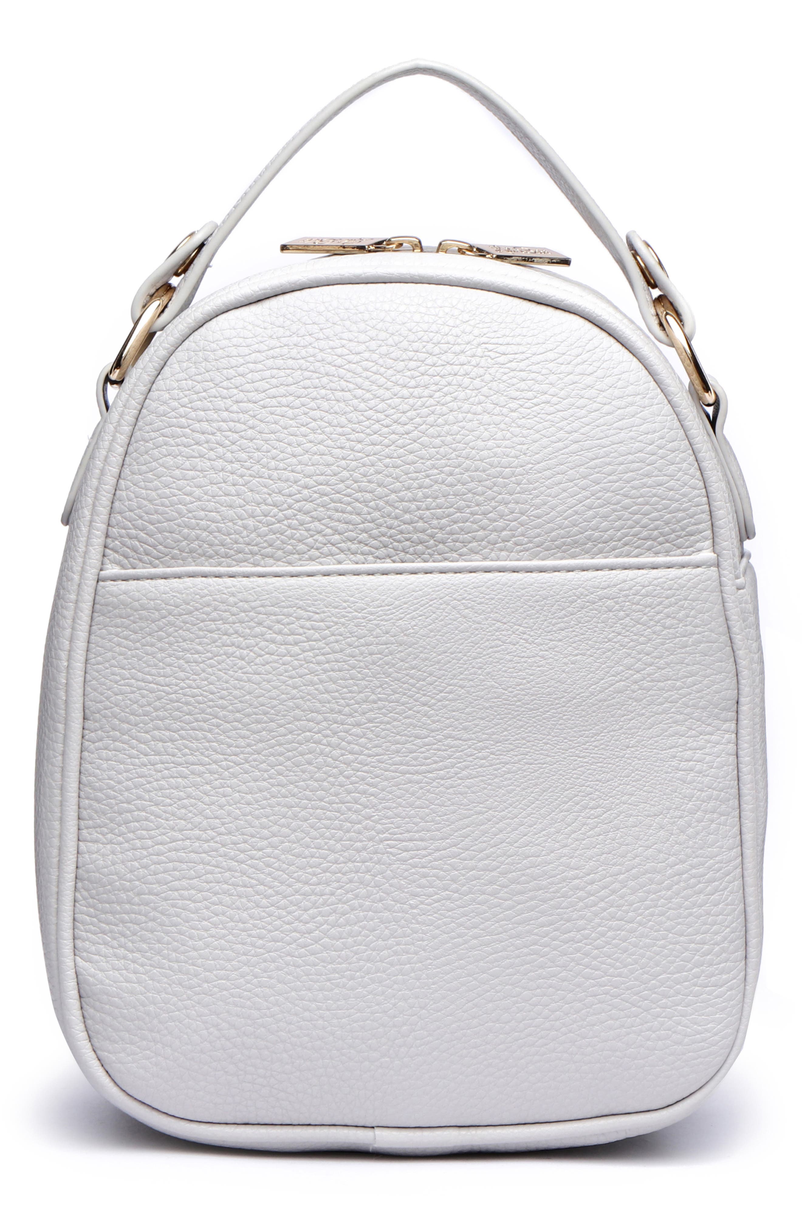 Luli Bebé Monaco Faux Leather Snack Bag, Alternate, color, Stone Grey