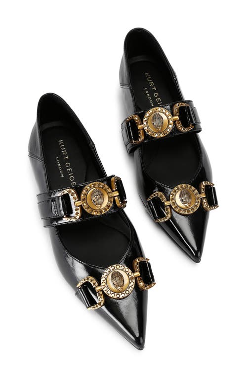 Kurt Geiger London Mansion Pointed Toe Mary Jane Flat In Black