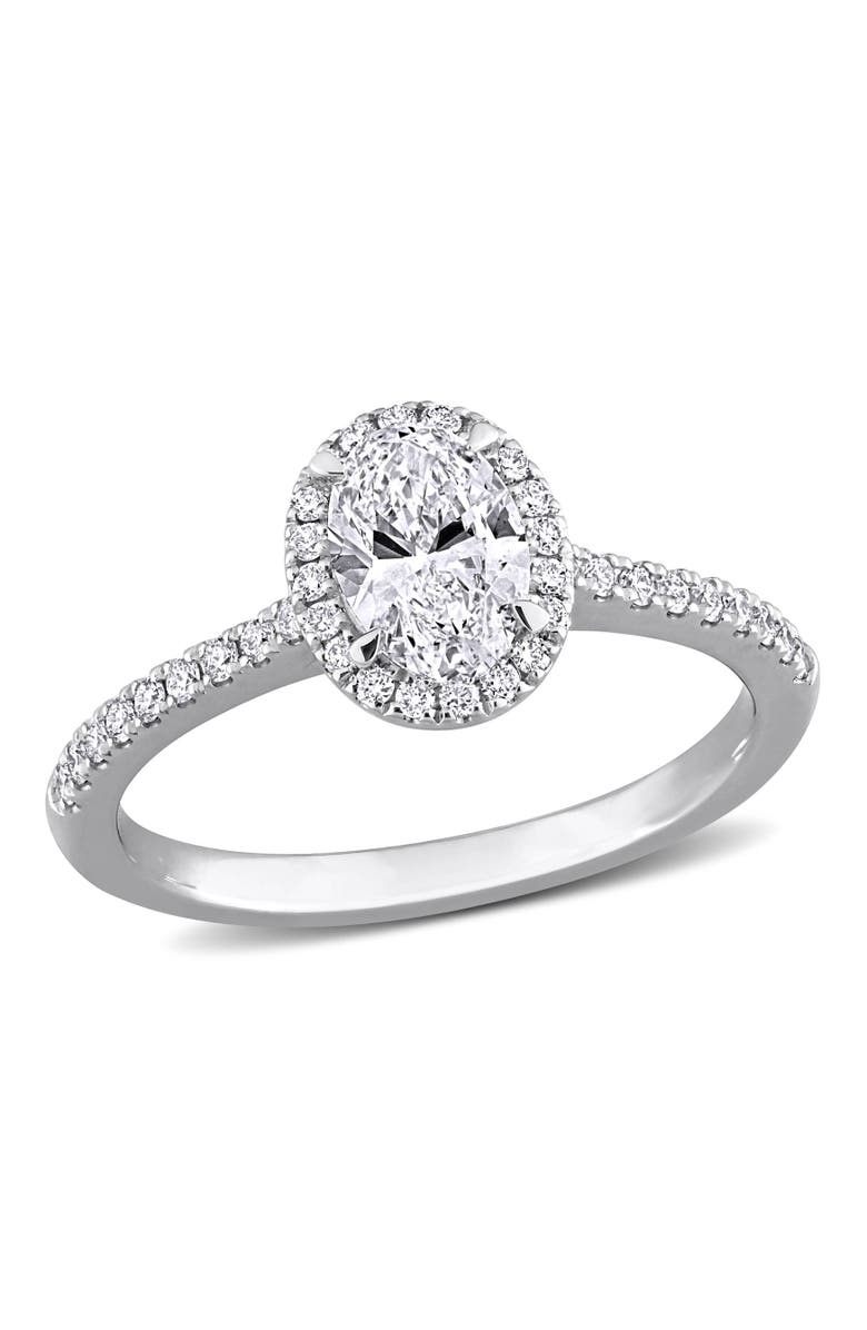 Julianna B. 1 CTW Lab-Grown Diamond Oval Halo Ring 14k, Main, color, White Gold