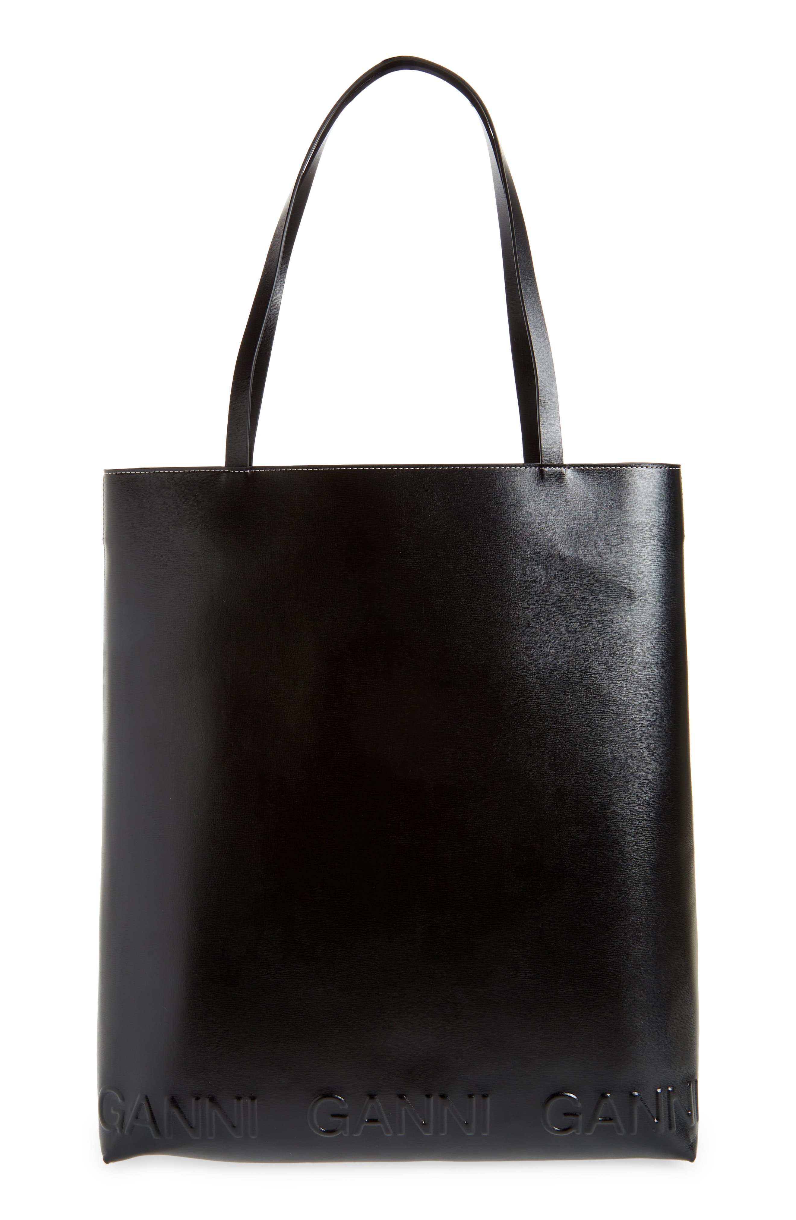 Ganni Large Banner Tote, Main, color, 