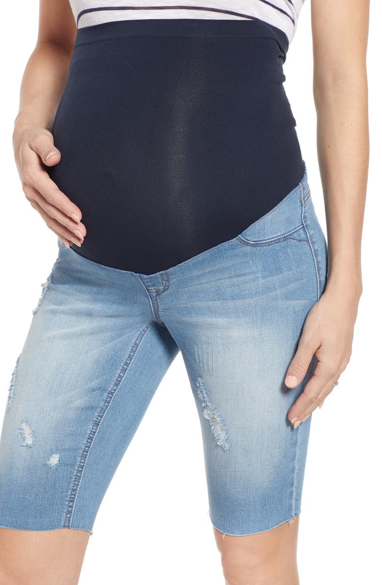 1822 Denim Maternity Biker Shorts, Alternate, color, 