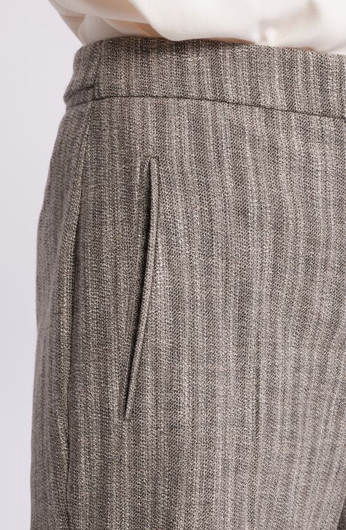 Hugo Boss Regular-fit Trousers In Striped Stretch Cloth In Melange Shadow Stripe