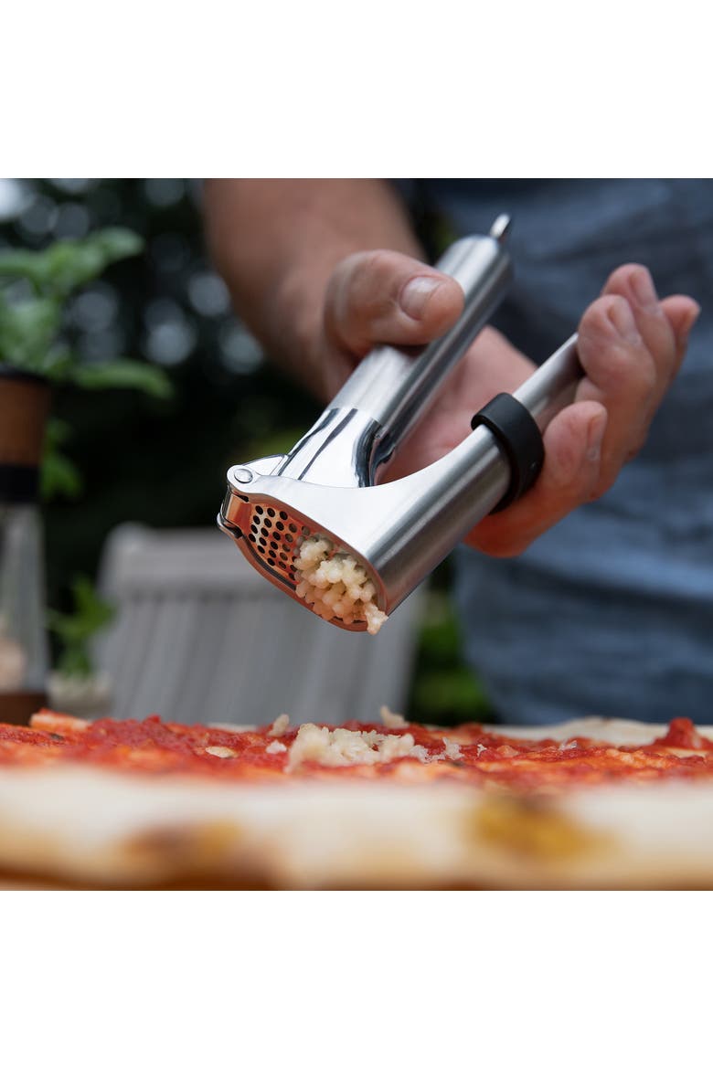 Stainless Steel Slim Mincing Garlic Press, Alternate, color, Silver