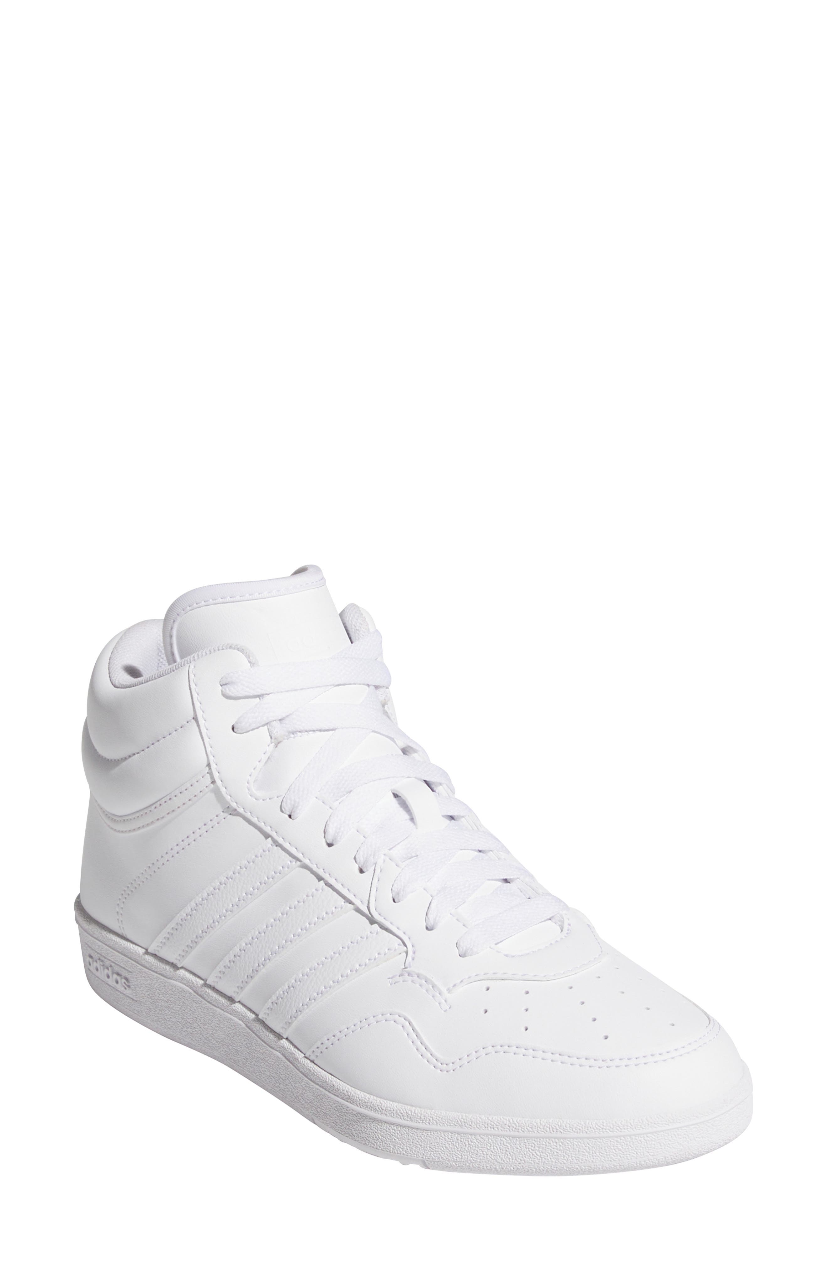 adidas Hoops 4.0 Mid Sportswear Basketball Sneaker, Main, color, White/ White/ Black