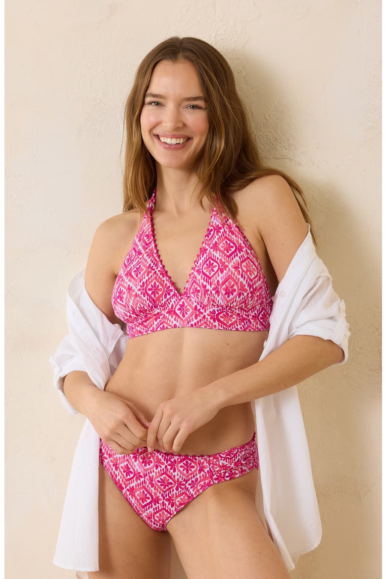 Island Cays Shell Beach Reversible Halter Bikini Top, Alternate, color, PASSION PINK