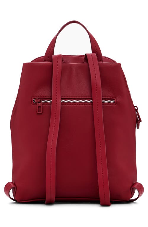 Desigual Faux Leather Backpack In Maroon