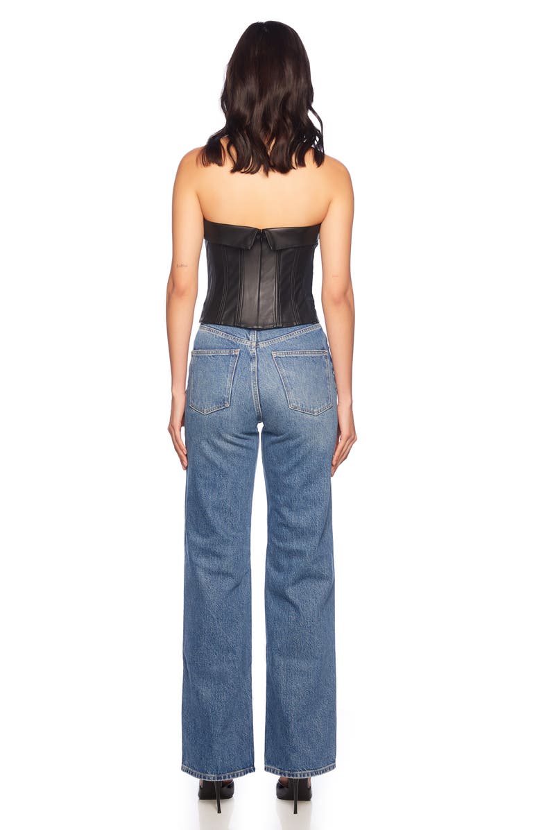 Susana Monaco Faux Leather Corset Top, Alternate, color,