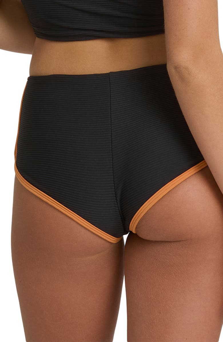 Billabong Tanlines Contrast Piping Bikini Bottoms, Alternate, color, Black