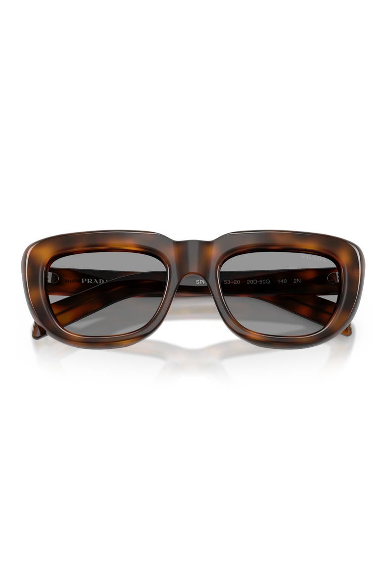 53mm Rectangular Sunglasses, Alternate, color, TORTOISE/GREY