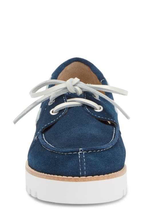 Shop Donald Pliner Lug Sole Boat Shoe In Navy