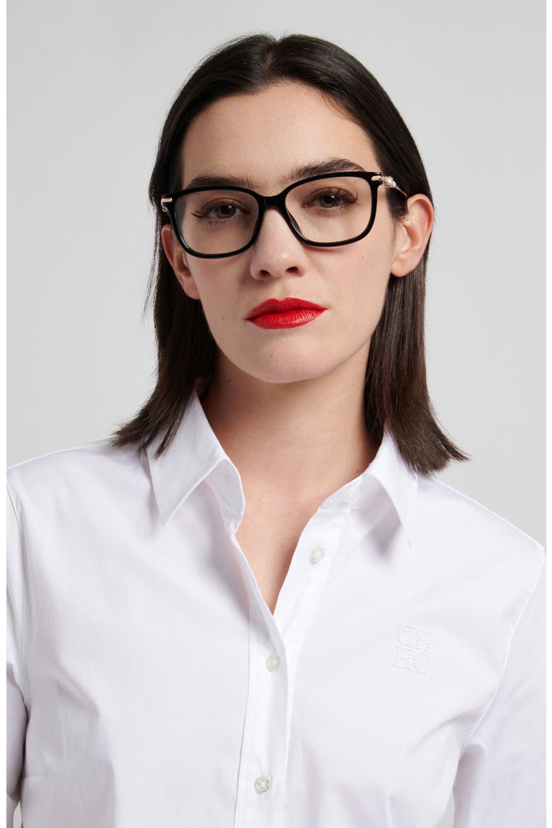 54mm Square Reading Glasses, Alternate, color, BLACK