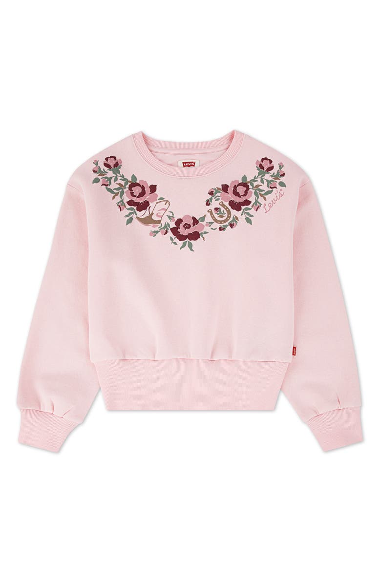 Levi's Kids' Meet & Greet Western Graphic Sweatshirt, Main, color, Crystal Rose