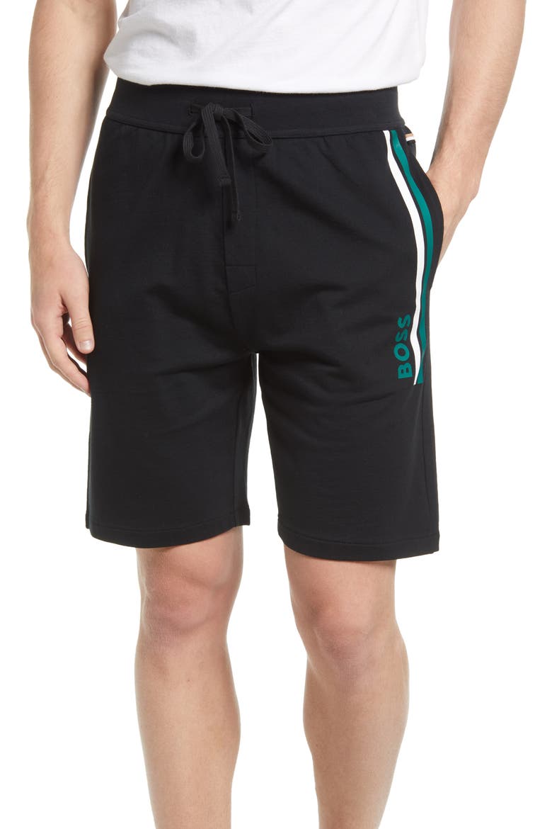 Essential Cotton Pajama Shorts, Main, color, BLACK