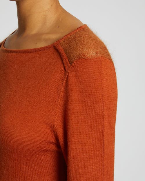 Santorelli Wella Open-knit Asymmetric Sweater In Sedona Orange