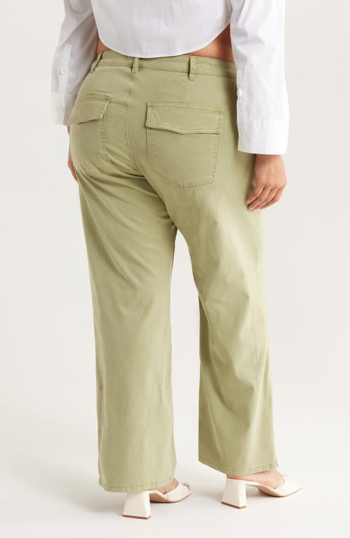 Kut From The Kloth Meg High Waist Wide Leg Twill Pants In Green