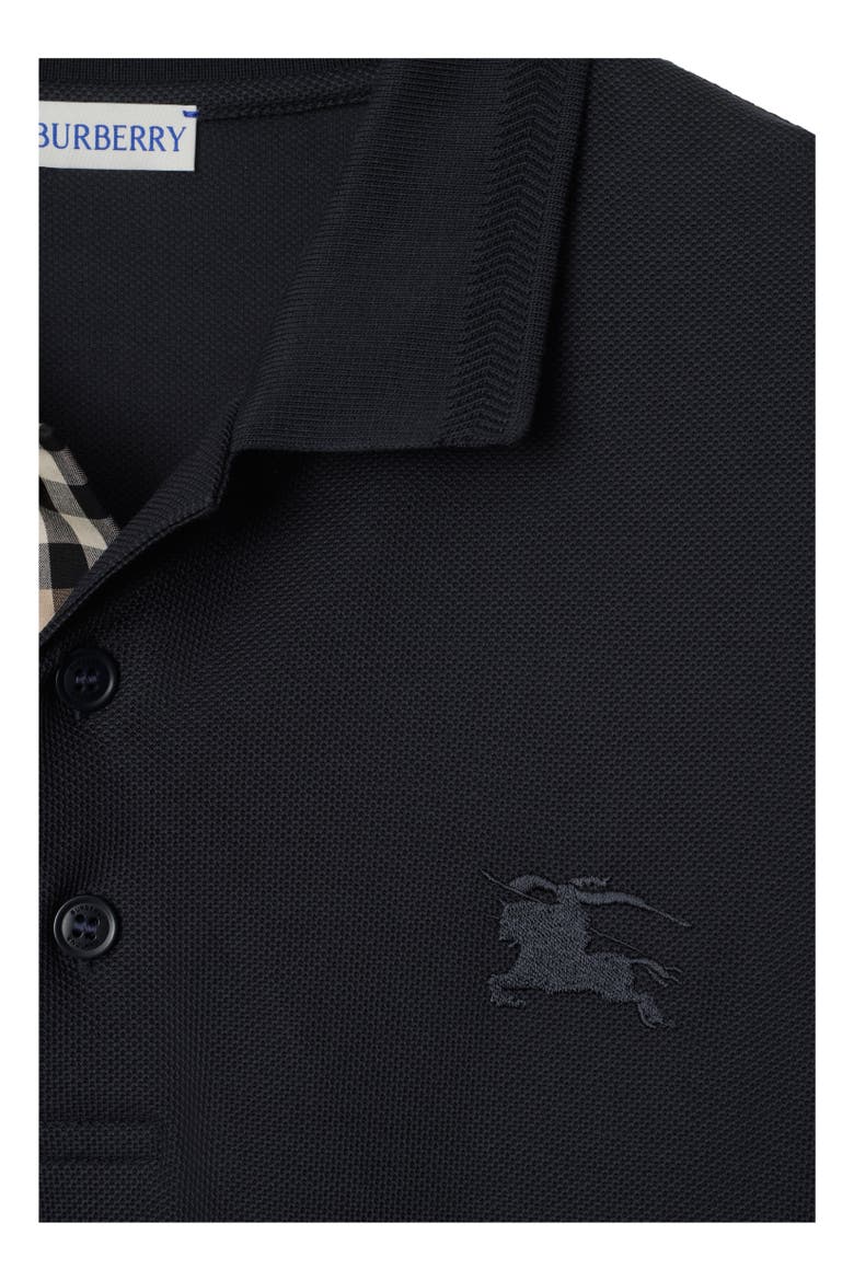 Long-sleeve Cotton Polo Shirt, Alternate, color, Coal blue