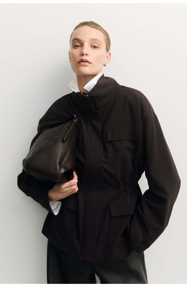 H&M Ponte Di Roma Jacket, Alternate, color, Dark Brown