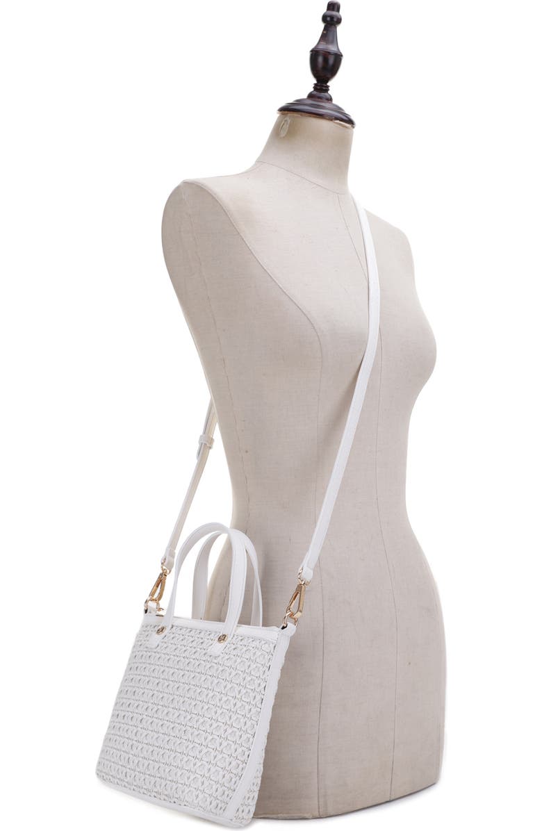 Mali + Lili Mia Mini Woven Vegan Leather Crossbody Tote, Alternate, color,