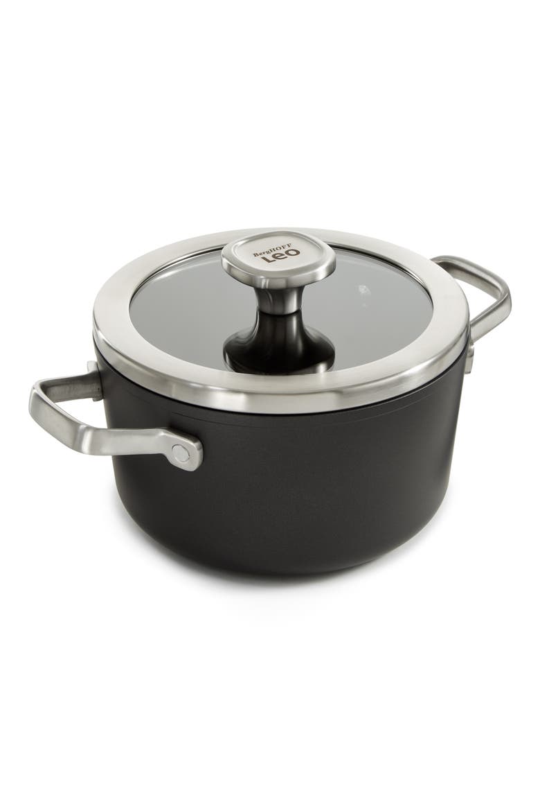 Leo Graphite 8-Quart Stock Pot, Alternate, color, BLACK